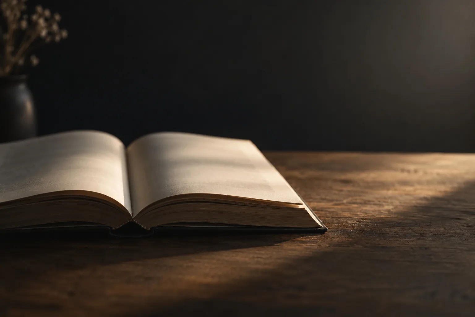 An open book on a table